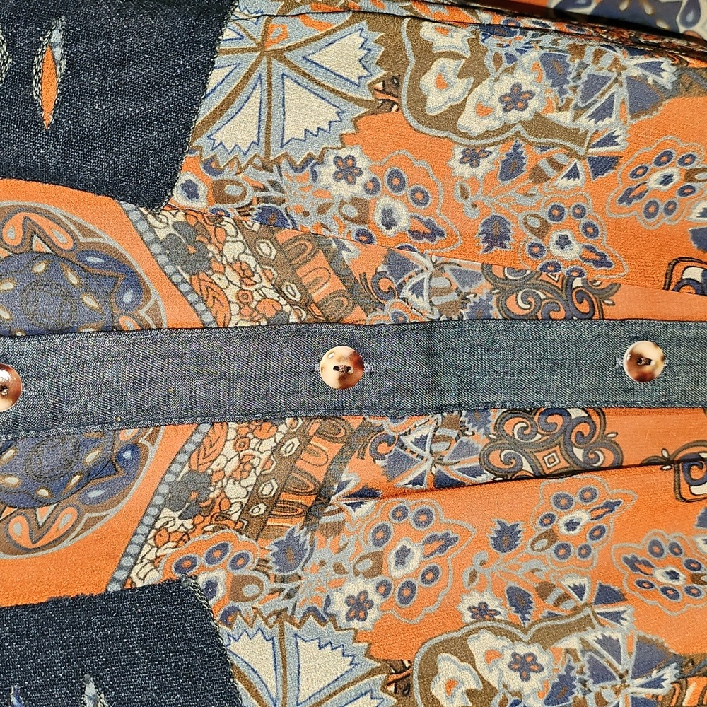 John Mark Patchwork Button Down Shirt - image 4